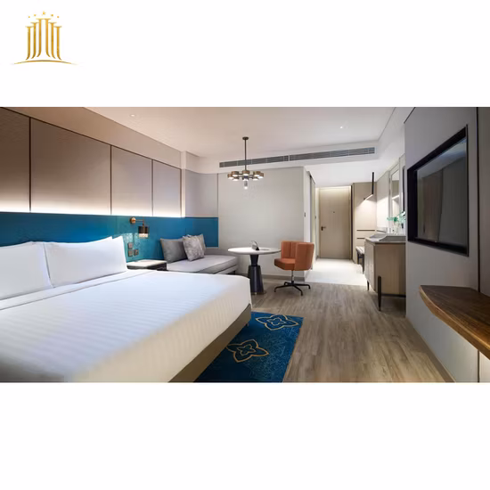 Conjuntos de muebles de dormitorio de alta calidad Hilton 5 Star Resort, cama King Size, habitación de invitados, muebles de Hotel de lujo hechos a medida