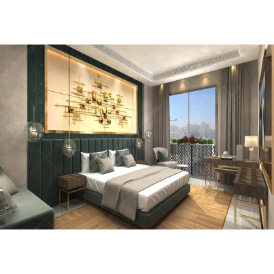Fabricante de Foshan Muebles de habitación de hotel personalizados con juegos de dormitorio para Hotel / Apartamento / Resort